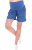MijaCulture - Maternity Shorts Pants Trousers With Over Bump Panel 4074 Blue